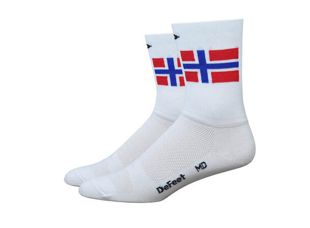 DeFeet Aireator Norway Flag Sokker Hvit Str.XL 